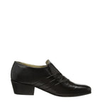 Men's MONTECATINI Cuban Heel Reptile Leather Slip-On Shoes - Black