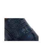 Men's Vitelo Patent Leather Derby Lace-Up Shoes 6353 PC 15- Navy Blue