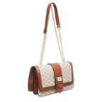 Women's BESSIE BH5081 Logo Print Shoulder & Cross Body Bags - Khaki