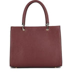 Women's Long & Son Medium Tote & Cross Body Satchel Bag OF6010 - Wine