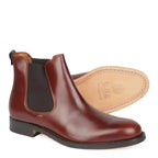 Men's John White Polished Leather Chelsea Boots - Tan