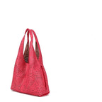 Women's Long & Son Mesh Summer Beach & Shopping Tote Handbag J69010 - Fuchsia Pink