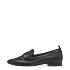 Women's Tamaris 8-54201-42 Wide Comfort Fit Leather Loafer Shoes - Black