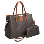 Women's Bessie London Logo Print 2 Piece Tote Bags BH5000 - Coffee