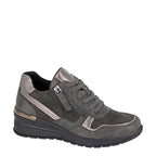 Women's Cipriata Ada L363 Glamour Zip Suedette Wedge Trainers - Grey / Pewter