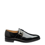 Men's Loake Paisley Classic Monk Polished Leather Shoes - Black