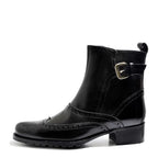 Women's VITELO Brogue Calf Leather Ankle Boots K 5 - Black
