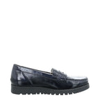 Women's Waldläufer Hegli 549002143 Patent Leather Moccasin Shoes - Navy Notte