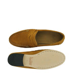 Men's John White Headley Leather Suede Moccasin Shoes - Whisky
