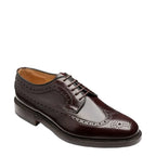Men's LOAKE Royal Full Brogue Leather Lace Up Shoes - Oxblood