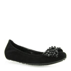 Women's Högl 6-10 0992 Leather Suede Ballerina Pump - Black