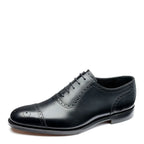 Men's Loake Strand Premium Semi-Brogue Calf Leather Lace-Up Shoes - Black