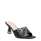 Women's CIARA Toni Butterfly Trim Mid Flared Heel Mules - Black