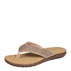 Women's CIPRIATA Soft & Comfy Spark Diamante Toe Post Mule Sandals - Gold
