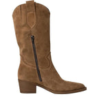 Women's Tamaris 1-25701-41 Western Leather Mid Calf Boots - Brown