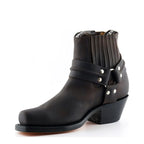 Men's Grinders Harness Lo Leather Cowboy Biker Boots with Leather Sole - Brown Crazyhorse