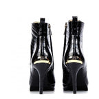 Women's Högl 0-108165 High Heel Leather Ankle Boots HO 67 - Black