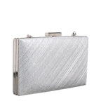 Women's BESSIE Textured Evening Clutch Bags HB1117 - Silver