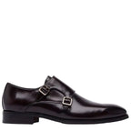 Men's John White Monkton Double Monk Leather Shoes - Brown