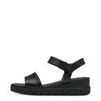 Women's Tamaris 1-28203-42 Wedge Heeled Leather Sandals K 13 - Black