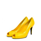 Women's EYE Peep-Toe High Heel Court Shoes F 112 - Yellow