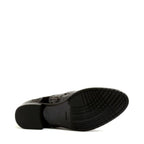 Women's VITELO Brogue Leather & Suede Tassel Loafer Shoes G 29 - Black Patent