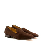 Men's VITELO Leather Suede Slip On Slipper Shoes M 50 - Brown