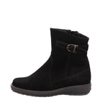 Women's Waldläufer Hoja 533913 165 001 Leather Nubuck Ankle Boots - Black