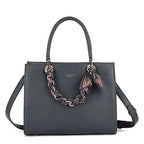 Women's Long & Son Medium Tote & Cross Body Satchel Bag OF6010 - Navy