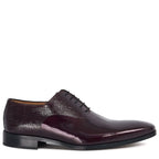 Men's Vitelo Patent Leather Derby Lace-Up Shoes 6353 PC 15 - Burgundy
