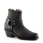 Men's Grinders Harness Lo Leather Cowboy Biker Boots with Leather Sole - Brown Crazyhorse
