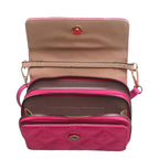 Women's BESSIE Small Quilted Flap Over Cross Body Bags BJ6001 - Fuchsia