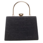 Women's BESSIE HB1087 Vintage Top Handle Sparkly Evening Clutch Bags - Black