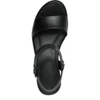 Women's Tamaris 1-28203-42 Wedge Heeled Leather Sandals K 13 - Black