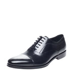 Men's John White Guildhall Capped Oxford Leather Shoes - Black