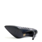 Women's EYE Pointed Toe Cut-Out Leather High Heel Court Shoes F 70 - Navy