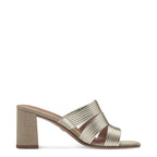Women's Tamaris 1-27226-42 Vegan Block Heel Mules K 14 - Light Gold