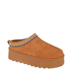 Women's Cipriata L570 Danilla Braided Cuff Platform Mule with Faux Fur Lining - Tan
