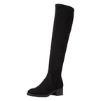 Women's Tamaris 1-25507-29 Over Knee Long Flat Boots - Black