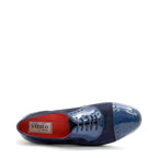 Women's VITELO Lace-up Leather Patent and Suede Brogue Shoes G 63 - Navy Patent