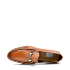 Men's VITELO Snaffle Trimmed Scotch Grain Leather Loafer Shoes M 32 - Tan