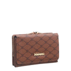 Women's Bessie Small Logo Print Clasp Wallets BP1359 - Tan