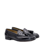 Men's Holborn Carnaby Premium Leather Tassel Loafer Shoes - Black