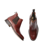 Men's John White Polished Leather Chelsea Boots - Tan