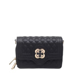 Women's BESSIE Small Quilted Flap Over Cross Body Bags BJ5663 - Black