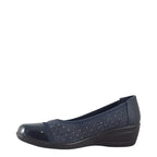Women's Shoe Tree COMFORT Eternity Lightweight Wedge Court Shoes - Navy