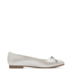 Women's Tamaris 1-22105-44 Vegan Ballet Flat Pump Shoes K 19 - Pearl White