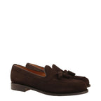 Men's Berwick 1707 8491 Tasselled Suede Leather Moccasin Shoes M 54 - Brown