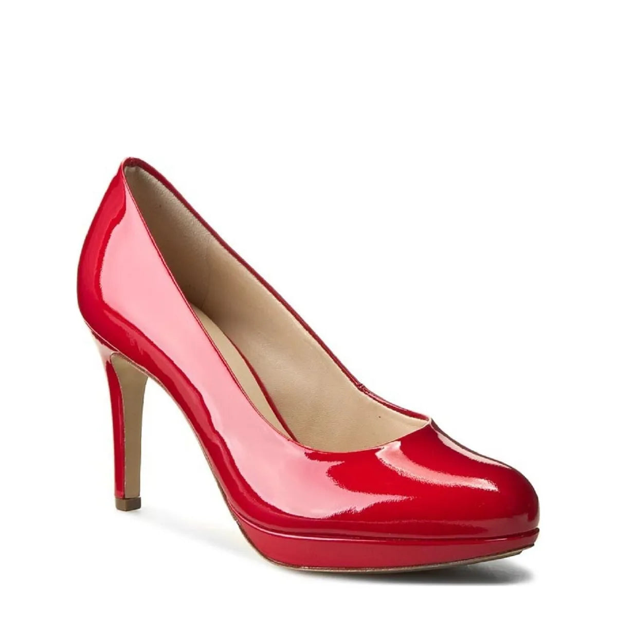 Women&#39;s Högl Studio 80 Closed Pump Leather Court Shoes HO 33 - Red Patent