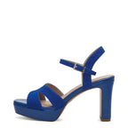 Women's Tamaris 1-28309-42 Strappy Leather Heeled Sandals - Royal Blue